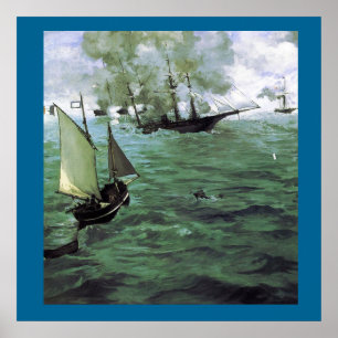 De strijd om de Kearsarge en de Alabama Poster