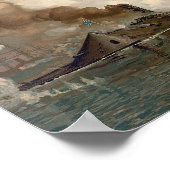 De strijd om de monitor en de Merrimac in Hampton  Poster (Hoek)