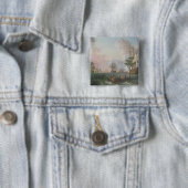 De strijd om de Nijl Vierkante Button 5,1 Cm (In situ)
