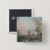 De strijd om de Nijl Vierkante Button 5,1 Cm (Voorkant /achterkant)
