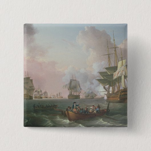 De strijd om de Nijl Vierkante Button 5,1 Cm (Voorkant)