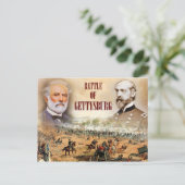 De strijd om Gettysburg met Lee en Meade Briefkaart (Staand voorkant)