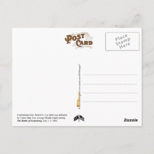 De strijd om Gettysburg met Lee en Meade Briefkaart (Achterkant)