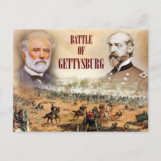 De strijd om Gettysburg met Lee en Meade Briefkaart (Voorkant)