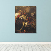 De strijd om Giaour en Hassan Canvas Afdruk (Insitu (Houten vloer))