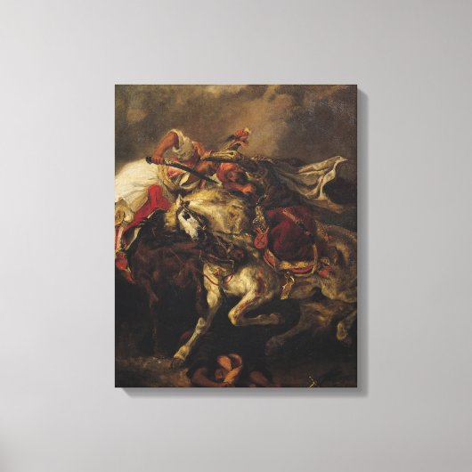 De strijd om Giaour en Hassan Canvas Afdruk (Voorkant)