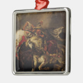 De strijd om Giaour en Hassan Metalen Ornament (Links)