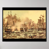 De strijd om het meer van Erie, Commodore_Engravin Poster (Voorkant)