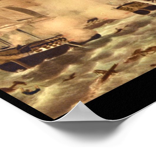 De strijd om het meer van Erie, Commodore_Engravin Poster (Hoek)