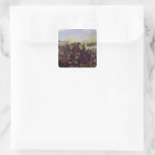 De strijd om Mars de la Tour Vierkante Sticker (Tas)