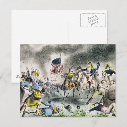 De strijd om New Orleans, pub.Nathaniel Currier Briefkaart (Voorkant / Achterkant)