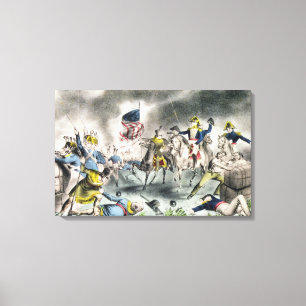 De strijd om New Orleans, pub.Nathaniel Currier Canvas Afdruk