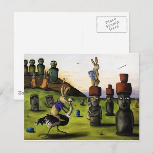 De strijd om Paaseiland Feestdagenkaart (Voorkant / Achterkant)