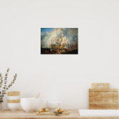 De strijd om Trafalgar 1822 William Turner Poster (Keuken)