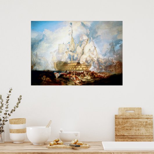 De strijd om Trafalgar ~ Kunstcanvas Poster (Keuken)