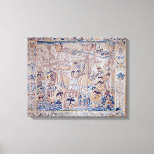 De strijd om Tunis of Lepanto Canvas Afdruk