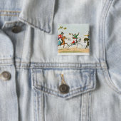 De strijd om Waterloo Vierkante Button 5,1 Cm (In situ)