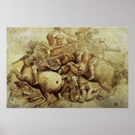 De strijd tegen Anghiari door Leonardo da Vinci Poster