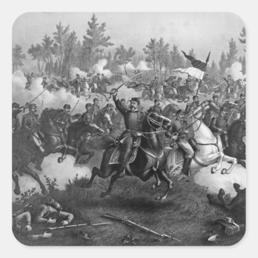 De strijd tegen Cedar Creek Vierkante Sticker (Voorkant)