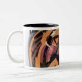 De strijd tegen de Minotaur Tweekleurige Koffiemok (Links)