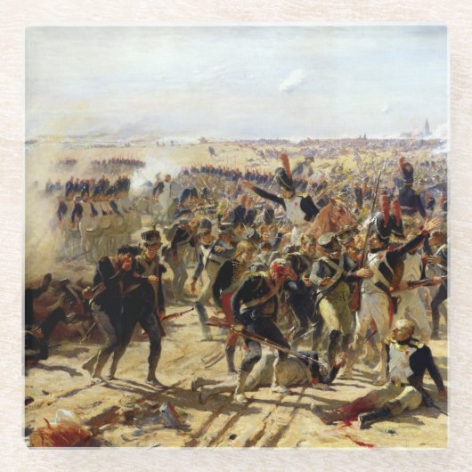 De strijd tegen Essling, mei 1809 Glazen Onderzetter (Voorkant)