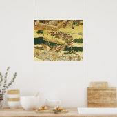 De strijd tegen Hogen vanaf een scherm Poster (Keuken)