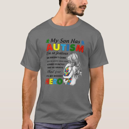 De strijd tegen mijn zoon heeft Autism Hero Autism T-shirt (Voorkant)
