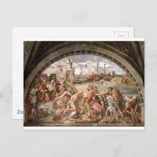 De strijd tegen Ostia door Raphael Briefkaart (Voorkant / Achterkant)