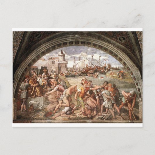 De strijd tegen Ostia door Raphael Briefkaart (Voorkant)