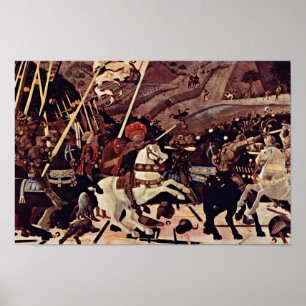 De strijd tegen San Romano door Paolo Uccello Poster