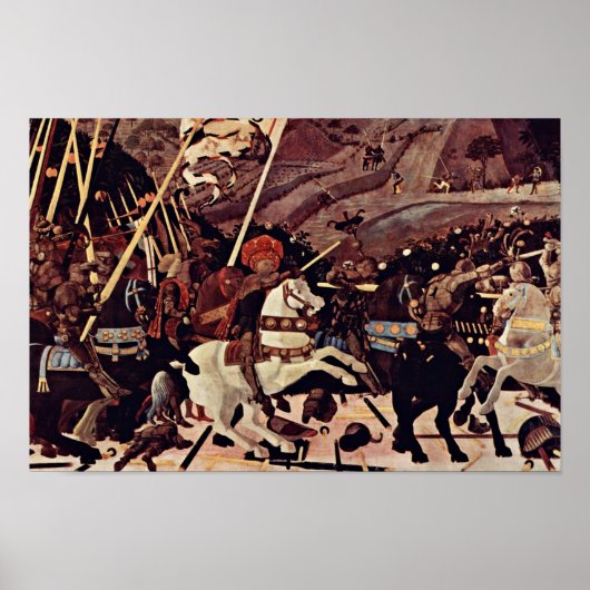 De strijd tegen San Romano door Paolo Uccello Poster (Voorkant)