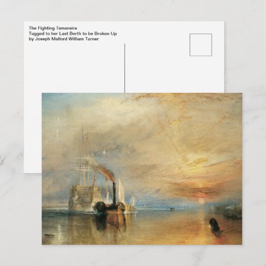 De strijd tegen Temeraire door Joseph Turner, Mari Briefkaart (Voorkant / Achterkant)