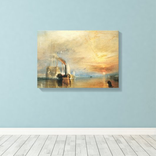 De strijd tegen Temeraire door Joseph Turner, Mari Canvas Afdruk (Insitu (Houten vloer))