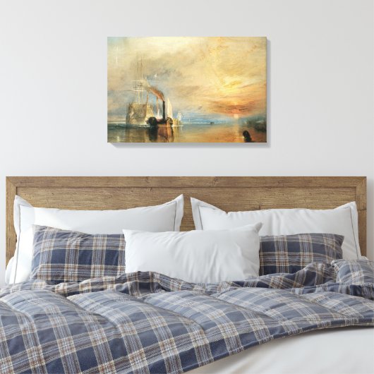 De strijd tegen Temeraire door Joseph Turner, Mari Canvas Afdruk (Insitu (Slaapkamer))