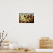 De strijd tegen Trafalgar door Steuerbordbesanwant Poster (Keuken)