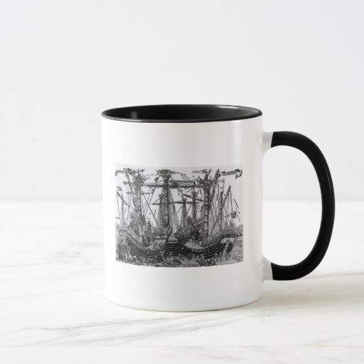 De strijd tegen Zonchio in 1499 Mok (Rechts)