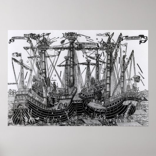 De strijd tegen Zonchio in 1499 Poster (Voorkant)