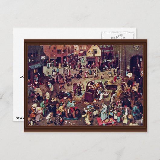 De strijd tussen Carnaval en Lent, door Bruegel Briefkaart (Voorkant / Achterkant)