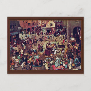 De strijd tussen Carnaval en Lent, door Bruegel Briefkaart