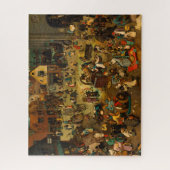 De strijd tussen Carnaval en Lent door Bruegel Legpuzzel (Verticaal)