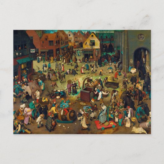 De strijd tussen Carnival en Lent (1559) Briefkaart (Voorkant)