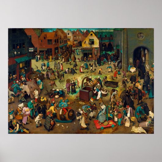 De strijd tussen Carnival en Lent (1559) Poster (Voorkant)