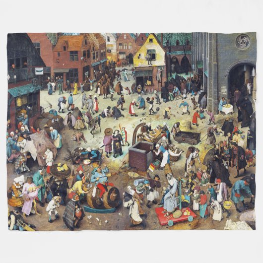 De strijd tussen Carnival en Lent, Bruegel Fleece Deken (Voorkant (Horizontaal))