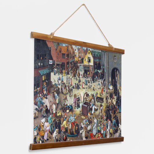 De strijd tussen Carnival en Lent, Bruegel Hangend Wandkleed (Gebogen)