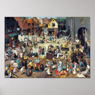 De strijd tussen Carnival en Lent, Bruegel Poster