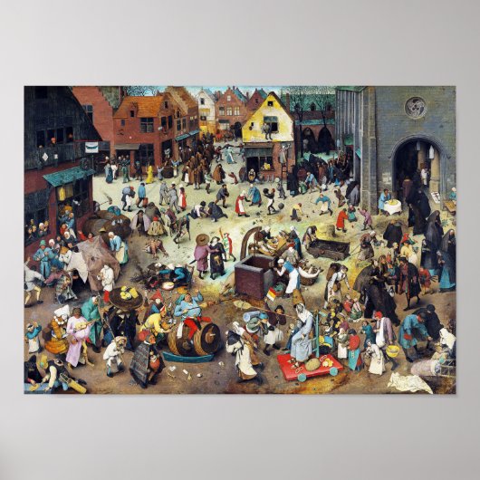 De strijd tussen Carnival en Lent, Bruegel Poster (Voorkant)