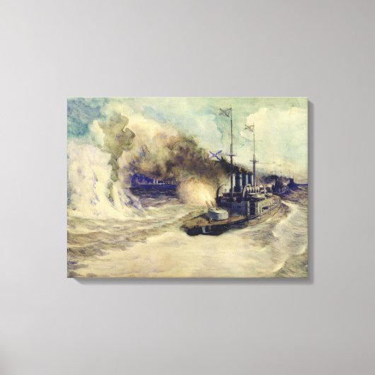 De strijd tussen de Zwarte Zee en Canvas Afdruk (Voorkant)