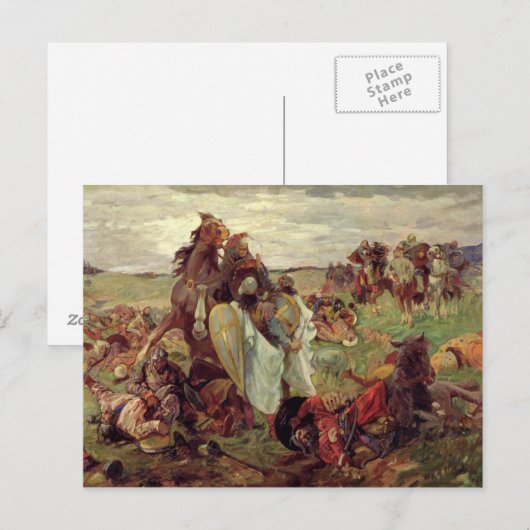 De strijd tussen Russen en Tatars, 1916 Briefkaart (Voorkant / Achterkant)