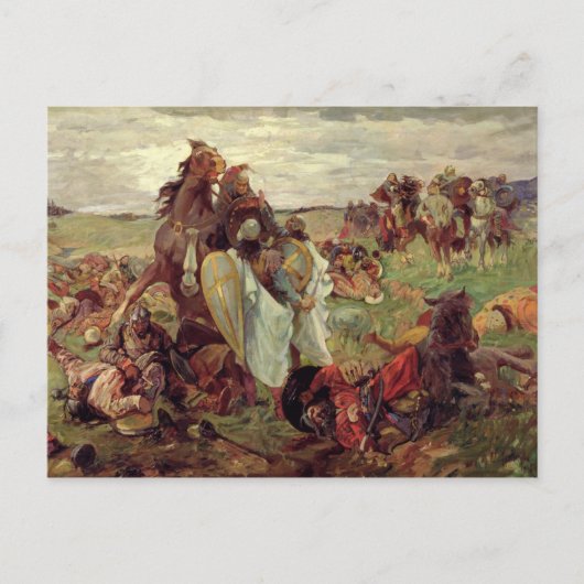 De strijd tussen Russen en Tatars, 1916 Briefkaart (Voorkant)