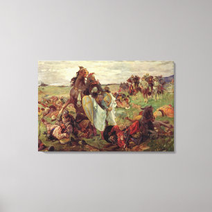De strijd tussen Russen en Tatars, 1916 Canvas Afdruk